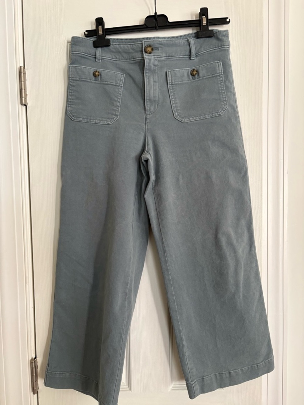 LOFT Wide-Leg Pocket Pants in Dusty Blue